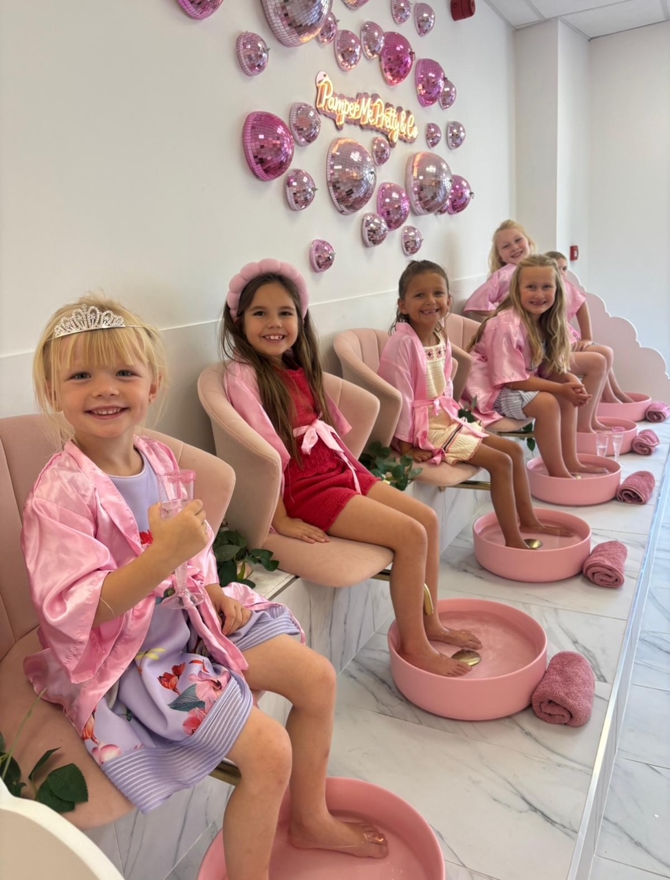 Children enjoying a foot spa at a Luxury Children's Pamper Parties